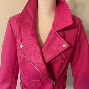 Buffalo Women's Faux Leather Pink Jacket SZ M